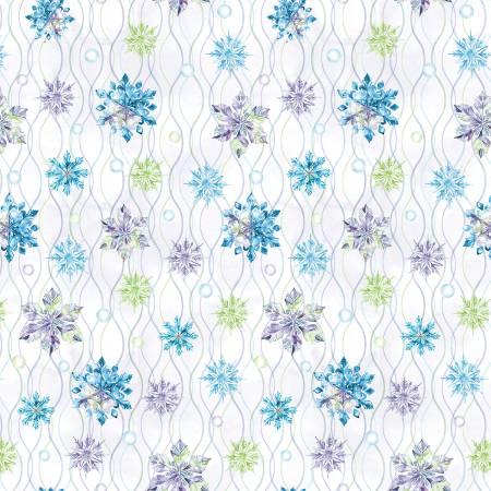 Aurora Flurries - White Snowflake and Squiggles 12 Inch # BQ4905-01