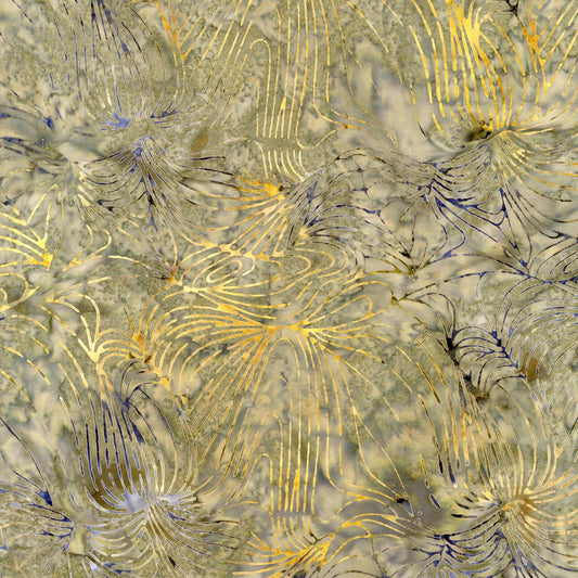 Batik - Khaki Lines Palm Leaves # B3283-KHAKI