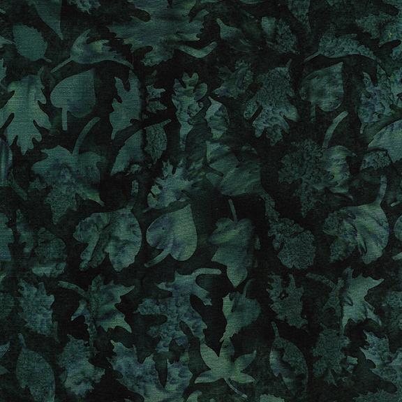 Batik - Maple Island Leaves - Green Hunter - 122220695
