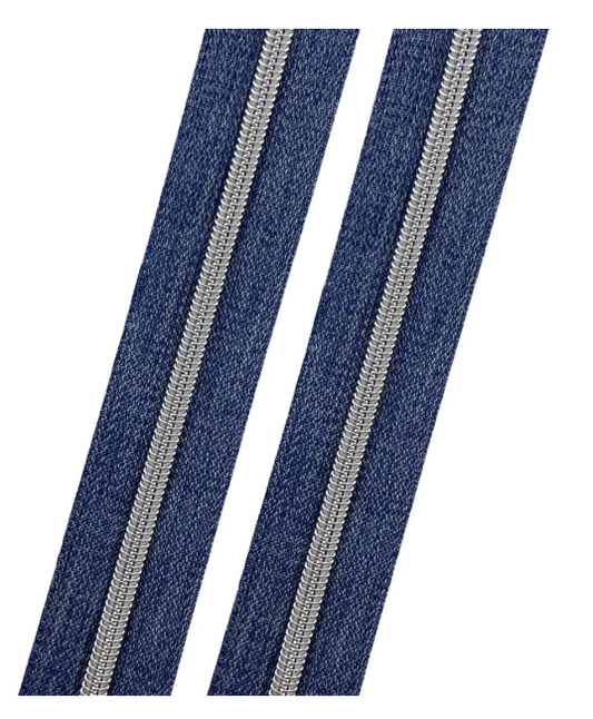 Billy Jean - #5 Silver Nylon Coil Zipper Tape