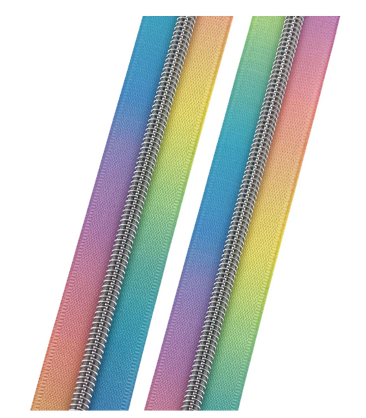 Birthday Cake - #5 Silver Nylon Coil Zipper Tape