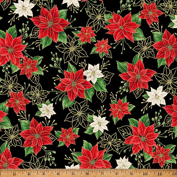 Blooming Holidays - Black/Gold - 27788-4