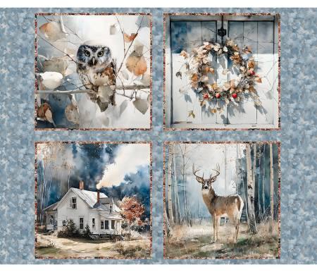 Blue Autumn - Multicolor Blue Autumn 36In Panel # 24592-PNL