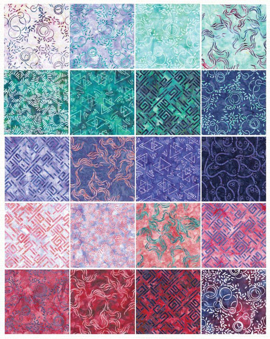 Bubbles,Curves Corner Stack - 40 x 10" Squares