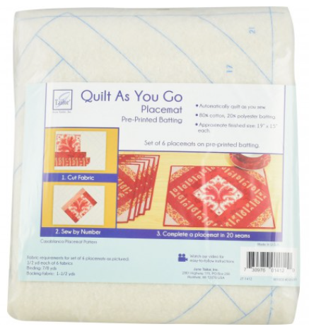 Casablanca Placemats Quilt As You Go Pre-Printed Batting - JT-1412