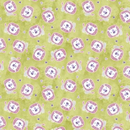 Chalk Baby Flannel - Lion & Triangles - Lime - 16333F-40