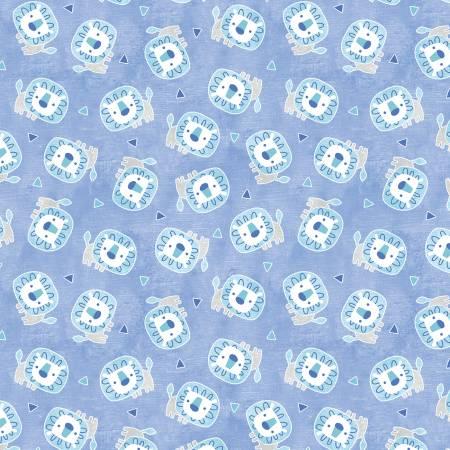 Chalk Baby Flannel - Lions & Triangles - Sky - 16333F-50