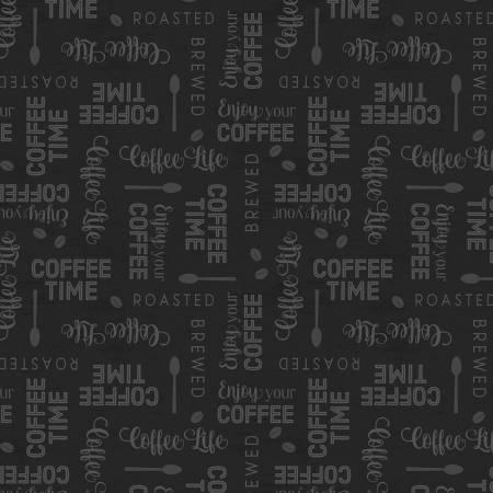 Coffee Life Black Words All Over - 82673-999