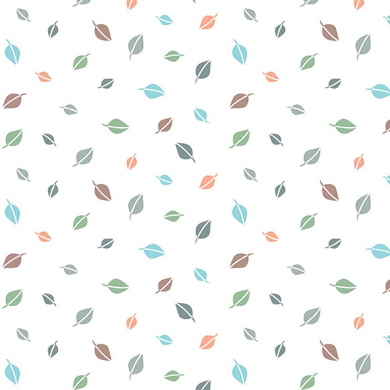 Cozy Forest Comfort Flannel - Forest Leaves - White - 14712F-09
