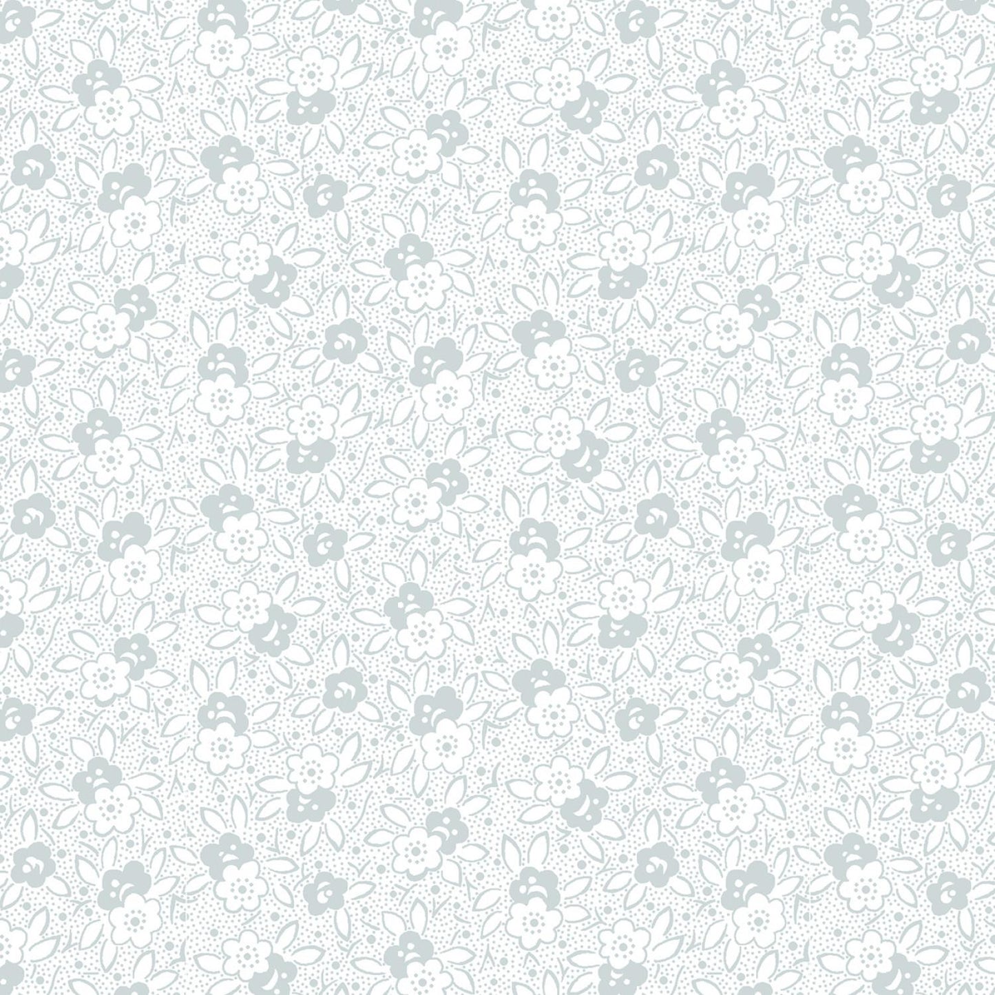 Cream & Sugar XII White on White Overlapping Floral - 8009S-01W