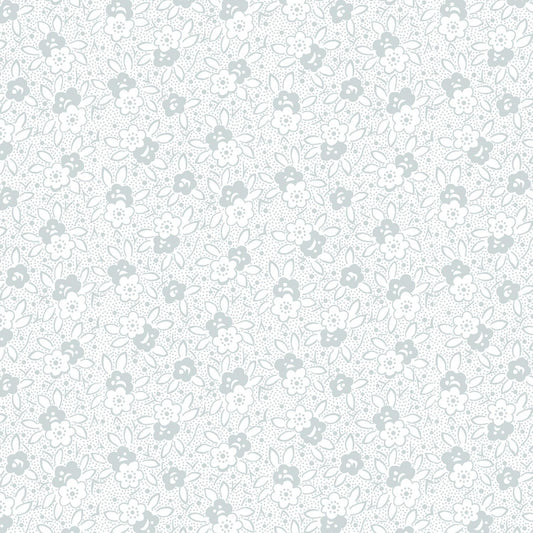 Cream & Sugar XII White on White Overlapping Floral - 8009S-01W