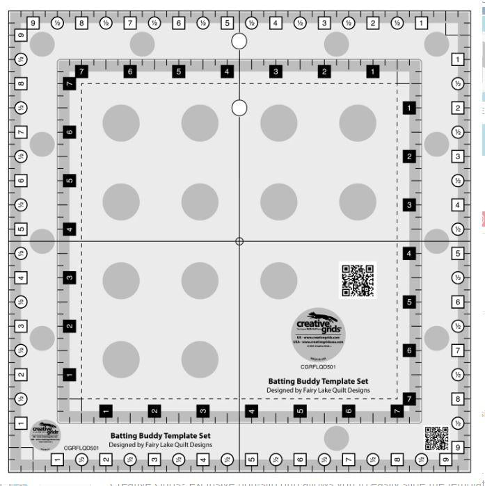 Creative Grids Quilt Ruler Batting Buddy Template Set # CGRFLQD501 - SPECIAL ORDER