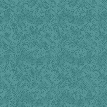 Dark Teal Swirling Leaves # 27650-774
