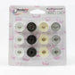 DecoBob Prewound Bobbins Size L 12ct Black White Cream Grey # DBPLBASIC