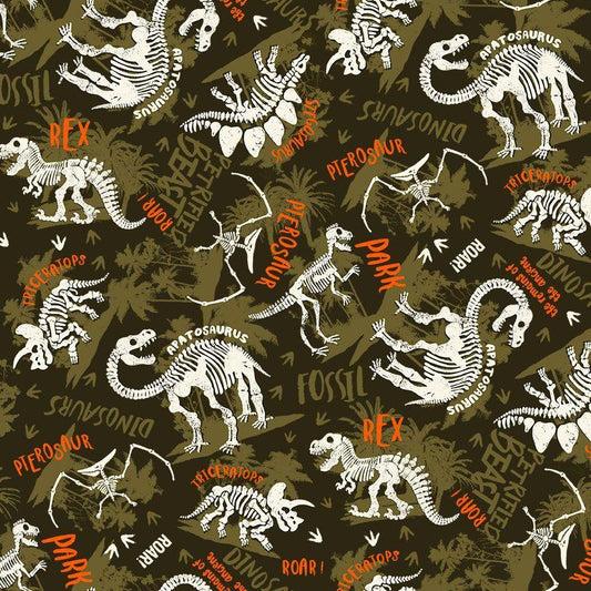 Dinosaur Dig - Skeletons - Green - 3509-Camo