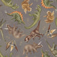 Dinosaur Trails  - Tossed Dinos- Taupe - 24152-TPE-CTN-D