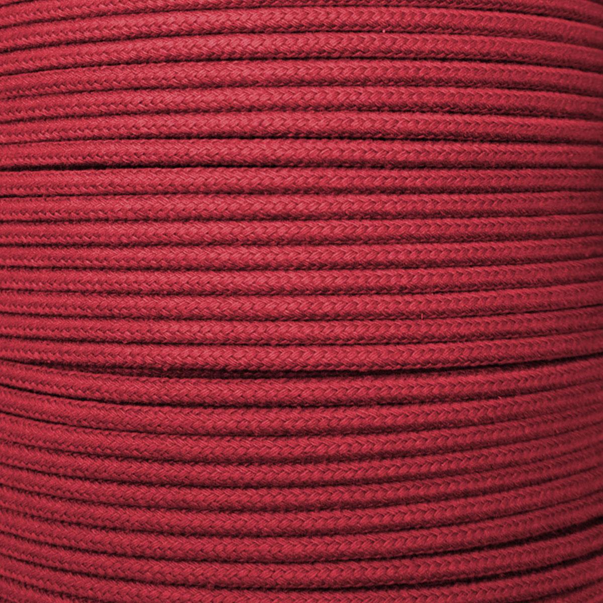 Dip Dyed Braided Cotton Cord - Crimson - 3/16" x 30.5mm (100ft)