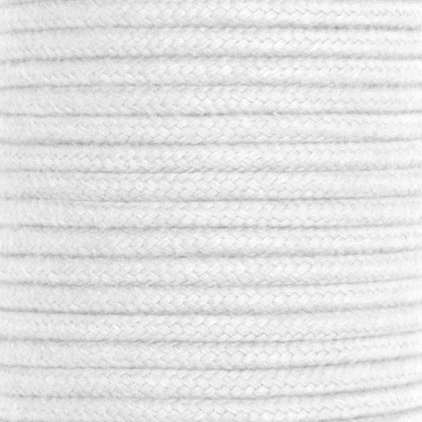 Dip Dyed Braided Cotton Cord - White - 3/16" x 30.5mm (100ft)