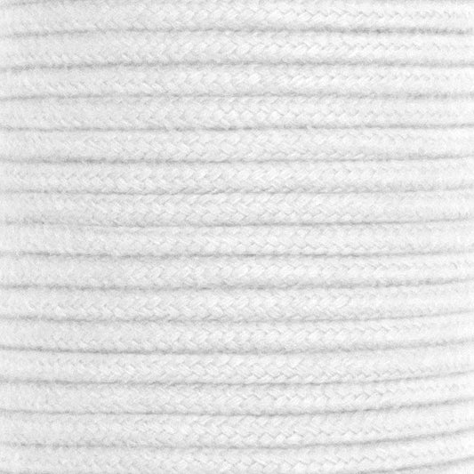 Dip Dyed Braided Cotton Cord - White - 3/16" x 30.5mm (100ft)