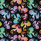 Dragons On Black Printed Vinyl - 12in x 53in