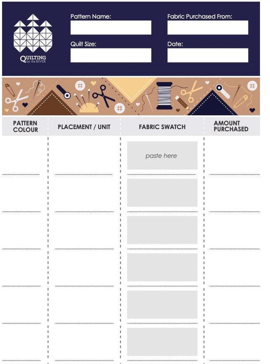 Fabric Placement Notepad -  Tools of the Trade
