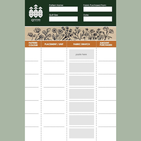 Fabric Placement Notepad - QBTRFPN-Spring