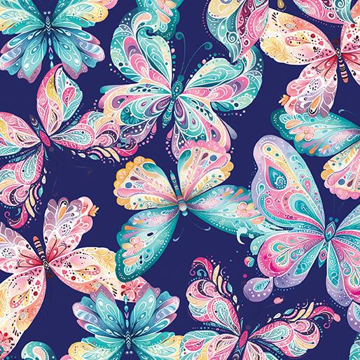 Faith & Grace - Dreamy Butterfly - Navy - 15236-57
