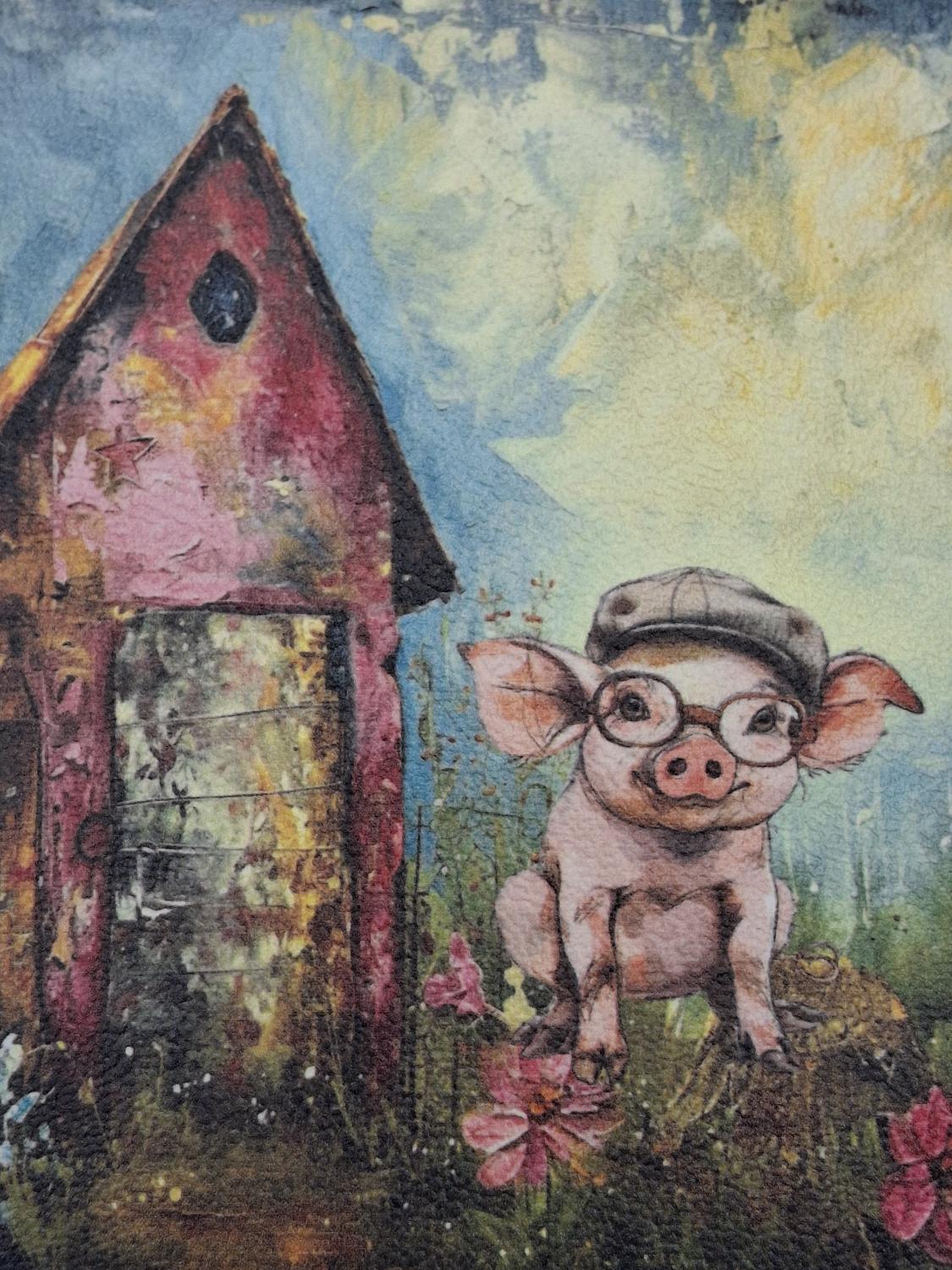 Fancy Farm Animals Gift Card & Chapstick Holder - Perky Pig