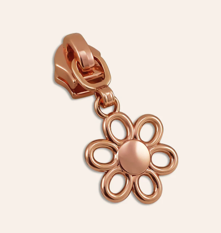 Flower Zipper Pulls - Rose Gold - Size 5