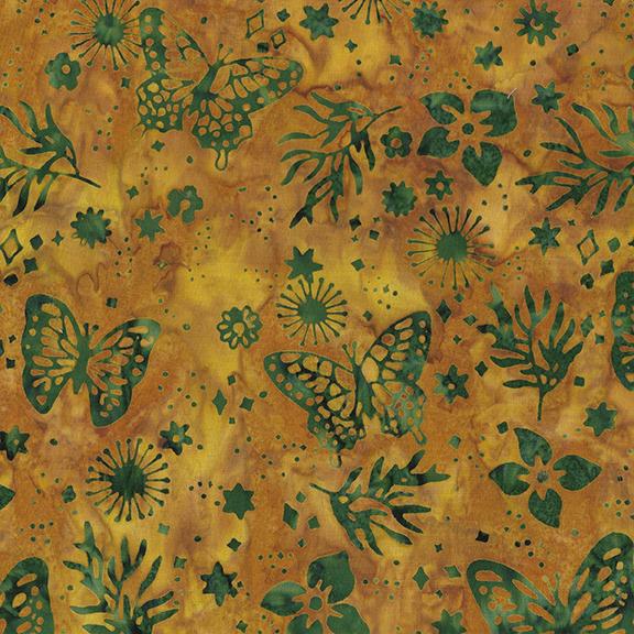 Flutter Fields - Harvest Moon - Butterfly Floral - Gold Ochre - 712401267