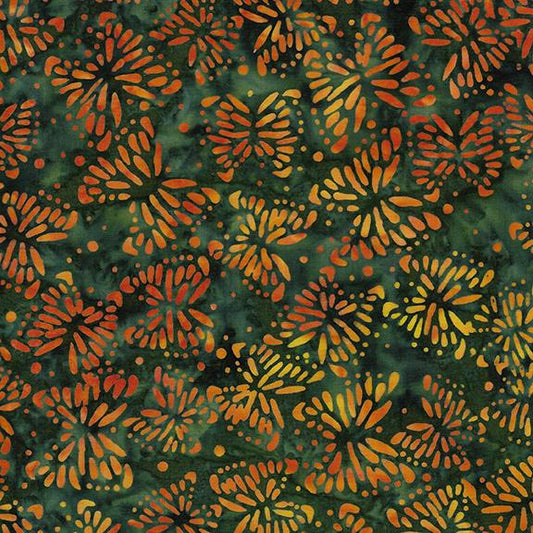 Flutter Fields - Harvest Moon - Tossed Butterflies - Green Pineneedle - 712403685