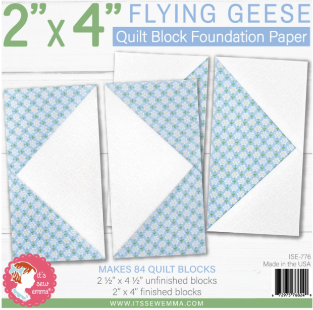 Flying Geese Quilt Block Foundation Paper - 2in x 4in # ISE-776