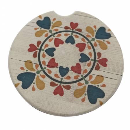 Folk Heart Car Coaster - CAR5