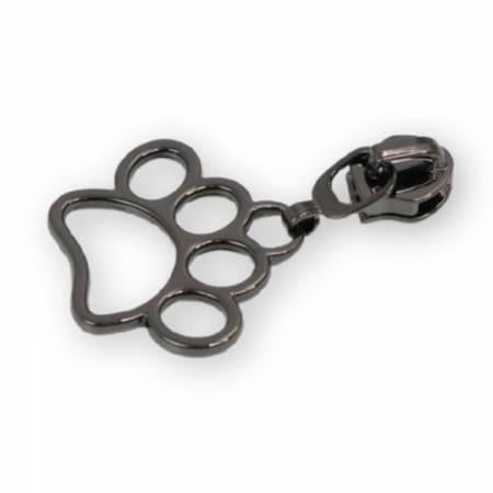 Four 5 Paw Print Zipper Pulls Gunmetal # STS269B