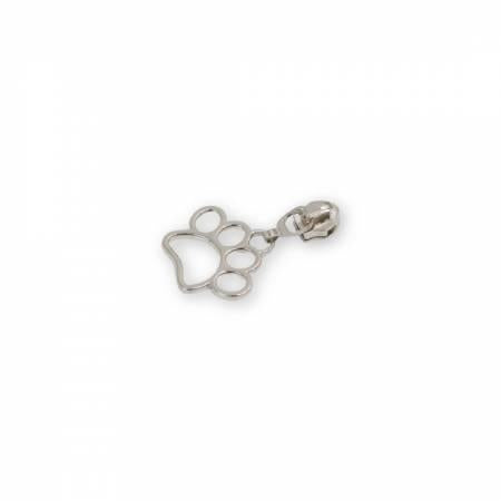Four 5 Paw Print Zipper Pulls Nickel # STS269S