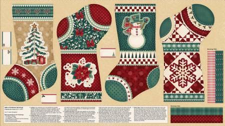 Gifts of Gratitude Panel - Tan Stocking Panel 24 Inch # 2538P-41