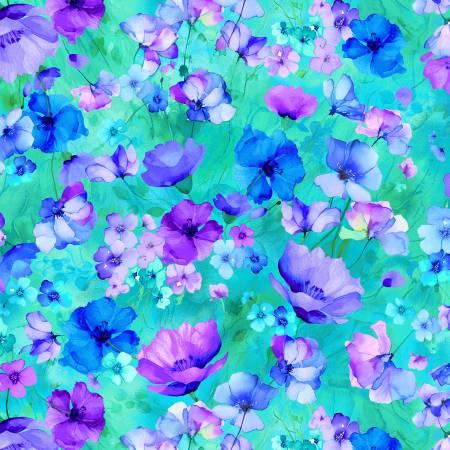 Green Floral Field # CD3583-GREEN