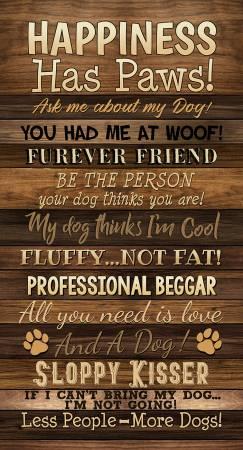 Happiness Has Paws - Panel - CD3316-Brown