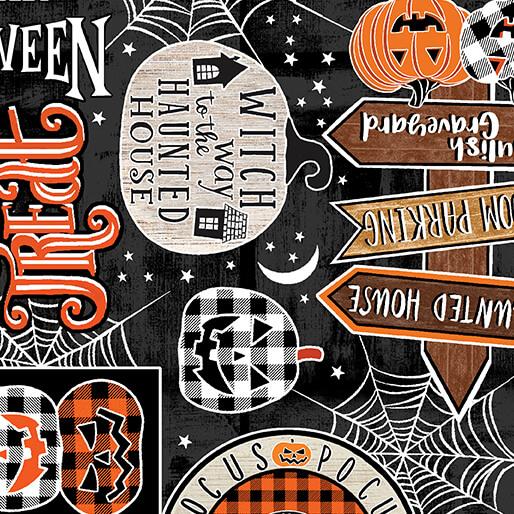 Happy Haunting Kanvas Studio Glow in the Dark - Black - 14952G-12