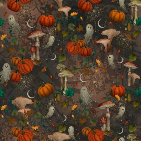 Harvest Haunt - Charcoal Mushrooms and Ghosts 12 Inch - BQ4806-97