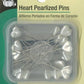 Heart Pearlized Pins 2 1/8in 20pcs White # 139D