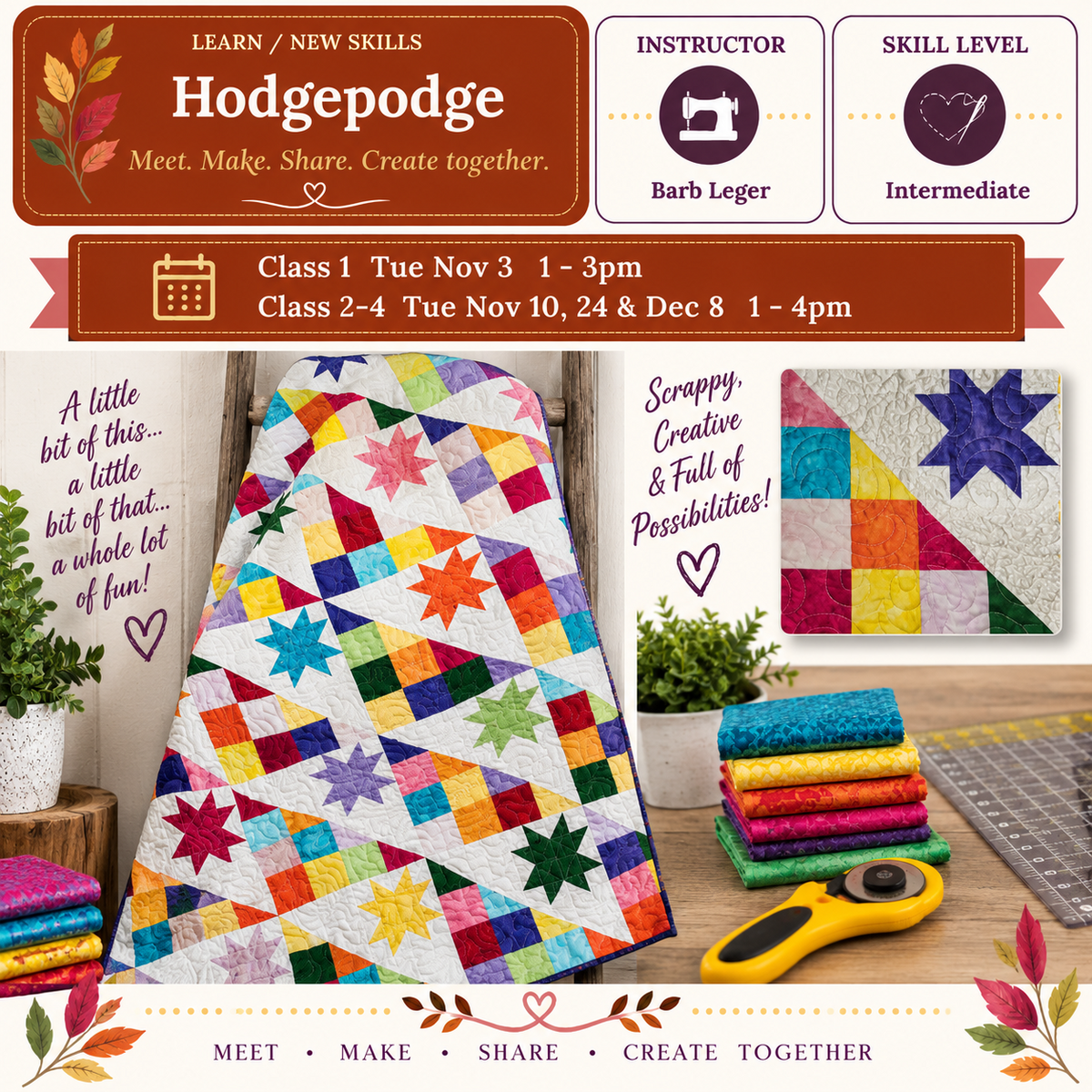 Hodgepodge - Starts Tue Nov Nov 3 @1pm