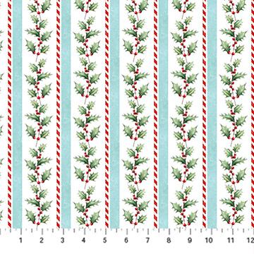 Holly Jolly - Border Stripe - White Multi - DP28811-64