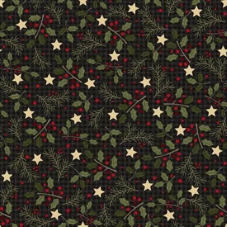 Holly Jolly Flannel - Black Holly # F10894M-J