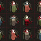 Holly Jolly Flannel - Black Snowmen Blocks # F10891M-J