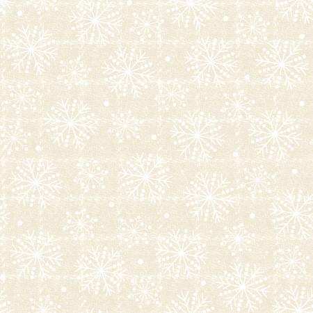 Holly Jolly Flannel - Cream Snowflakes # F10895M-E