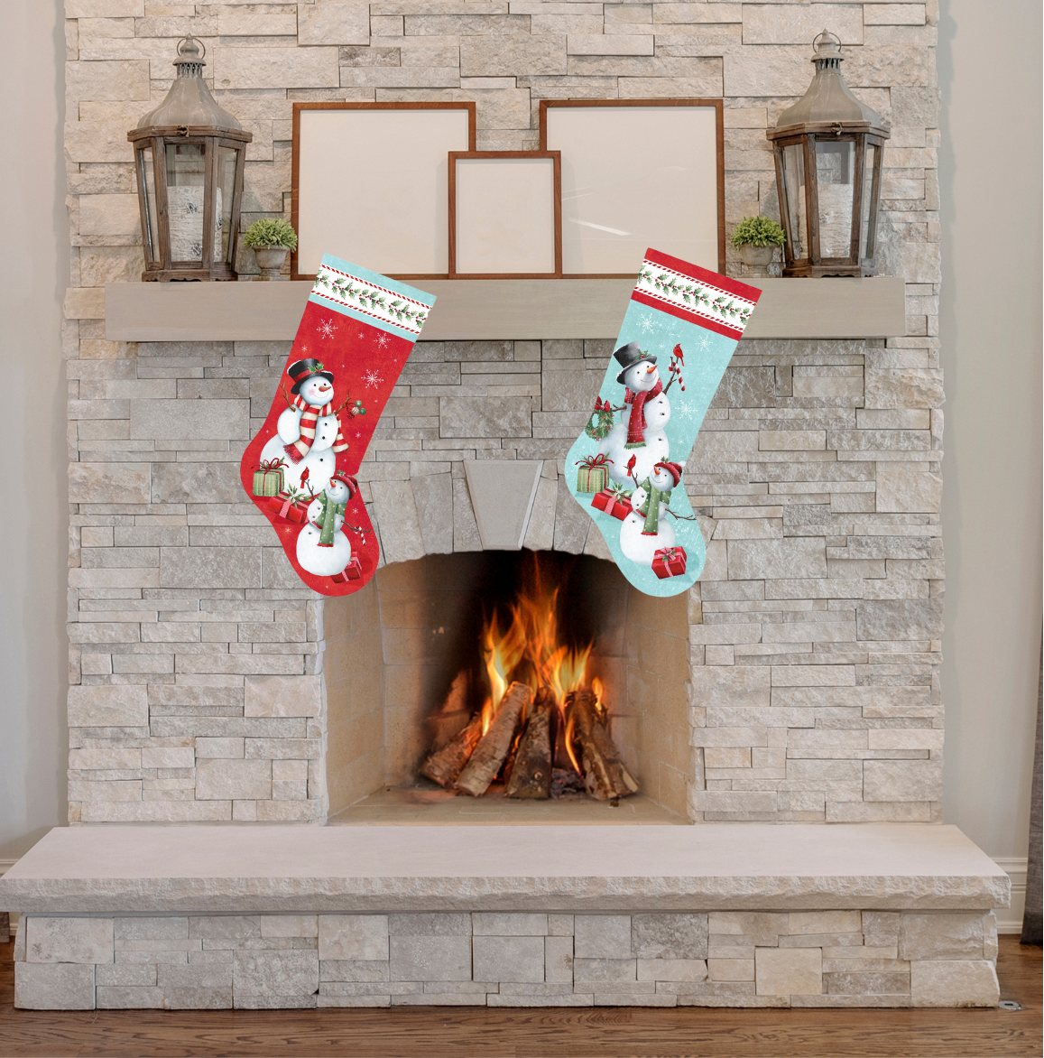 Holly Jolly -  Stocking Panel - White Multi - 28820-10