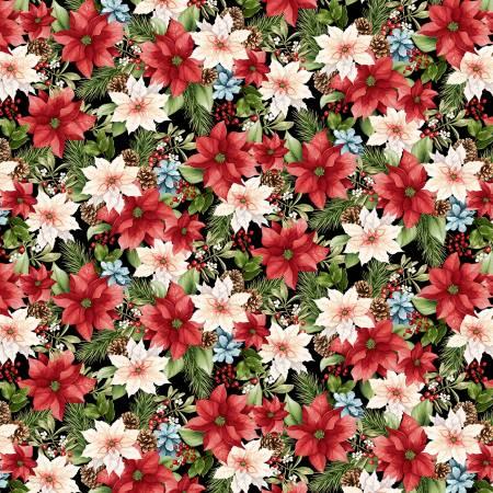 Hollyville Manor - Black Poinsettia Toss # 3517-99