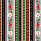 Hollyville Manor - Red Multi Mini Garland Stripe # 3516-89