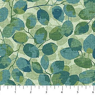 Imprint Flannel - Small Leaf Toss - Green - F29213-74